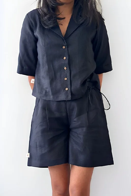 Must Have Black- Basic Hemp Shirt Knit Fabric Woven Fabric Fleece Fabric
