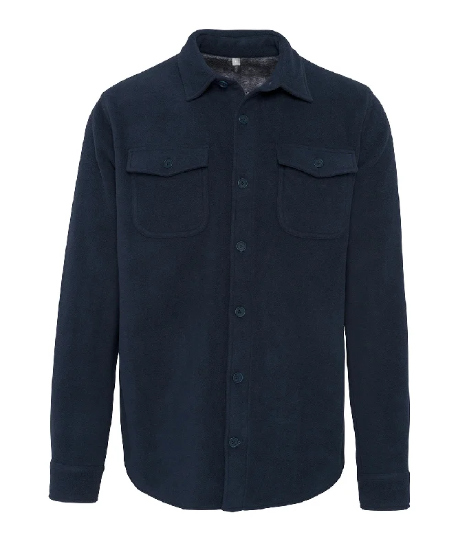 Navy/Storm Grey - Sherpa-lined fleece overshirt Spandex Blend Rayon Blend Denim Blend Navy/Storm Grey - Sherpa-lined fleece overshirt Spandex Blend Rayon Blend Denim Blend