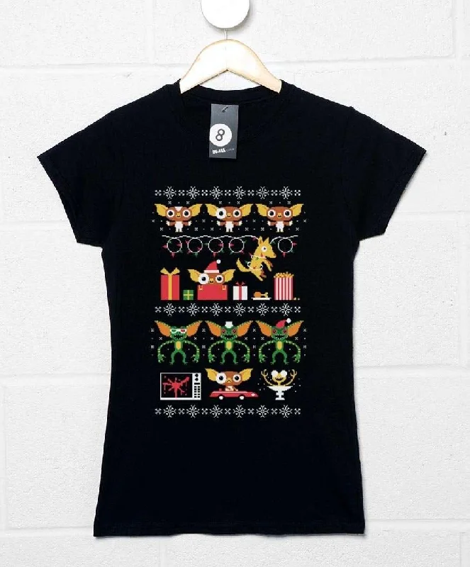 No Cookies After Midnight DinoMike Fitted Womens T-Shirt Beaded Sequined Faux Fur