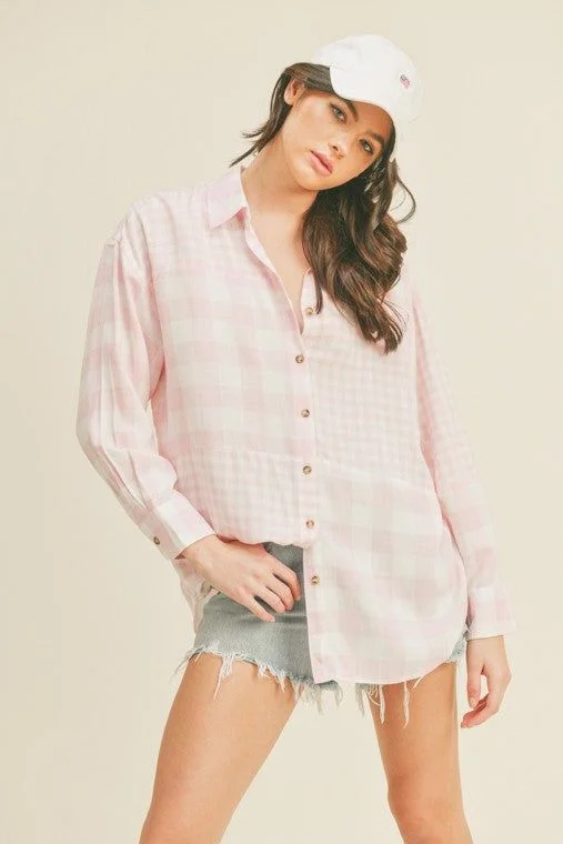 Oversized Button Up Shirt Collared Crew Neck Turtle Neck