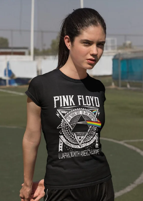 Pink Floyd Women Half Sleeve T-Shirt Terry Blend Velvet Blend Canvas Blend