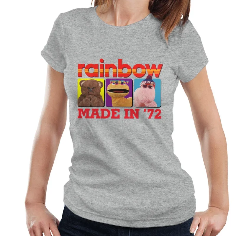 Rainbow Made In 1972 Women's T-Shirt Houndstooth Herringbone Solid