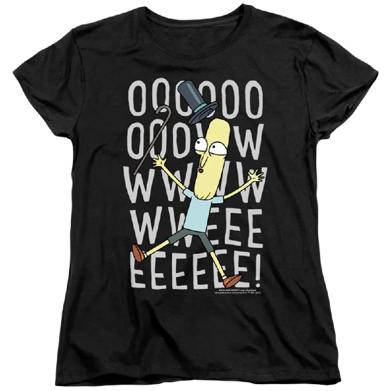 Rick And Morty Oowweeeee Women's 18/1 Cotton Short-Sleeve T-Shirt Elasticated Padded Insulated