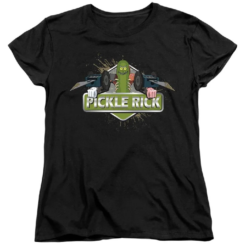 Rick And Morty Pickle Rick Women's 18/1 Cotton Short-Sleeve T-Shirt Ribbed T-Shirt High Neck Heavyweight Rick And Morty Pickle Rick Women's 18/1 Cotton Short-Sleeve T-Shirt Ribbed T-Shirt High Neck Heavyweight