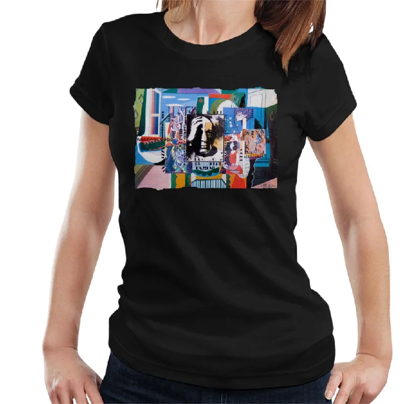 Sidney Maurer Original Portrait Of Pablo Picasso With Artwork Women's T-Shirt Hooded Caped Shawl Collar Sidney Maurer Original Portrait Of Pablo Picasso With Artwork Women's T-Shirt Hooded Caped Shawl Collar
