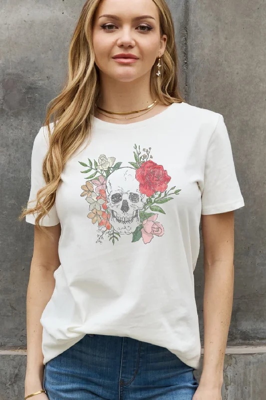 Simply Love Full Size Skull Graphic Cotton Tee Knit Fabric Woven Fabric Fleece Fabric Simply Love Full Size Skull Graphic Cotton Tee Knit Fabric Woven Fabric Fleece Fabric