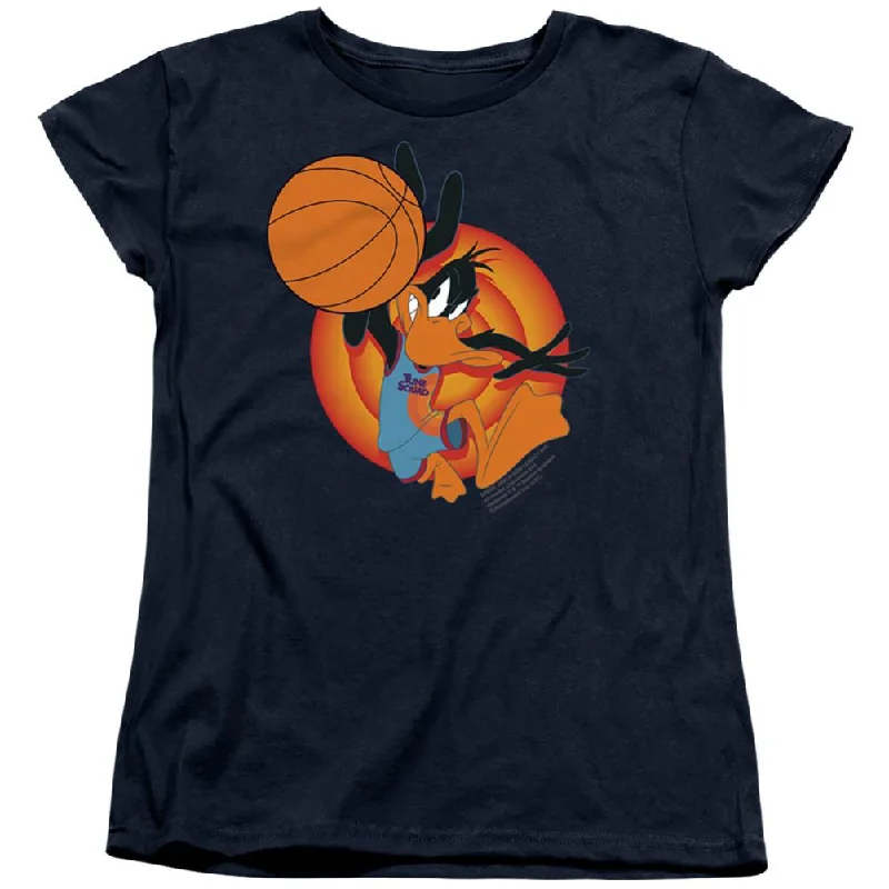 Space Jam Daffy Slam Women's 18/1 Cotton Short-Sleeve T-Shirt Print Jacquard Patchwork Space Jam Daffy Slam Women's 18/1 Cotton Short-Sleeve T-Shirt Print Jacquard Patchwork