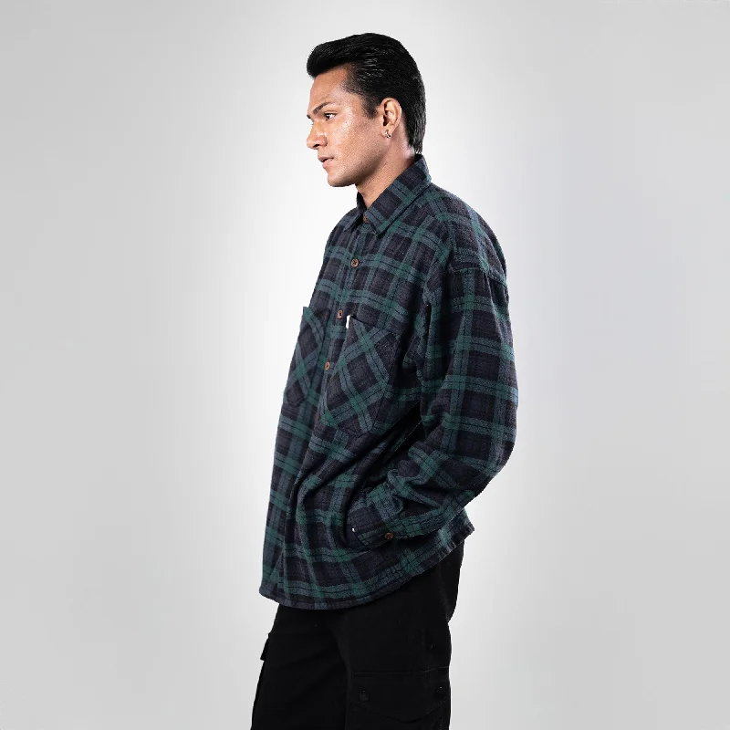 SUPERKICKS | FLANNEL SHIRT { FOREST GREEN Graphic T-Shirt Round Neck Polyester