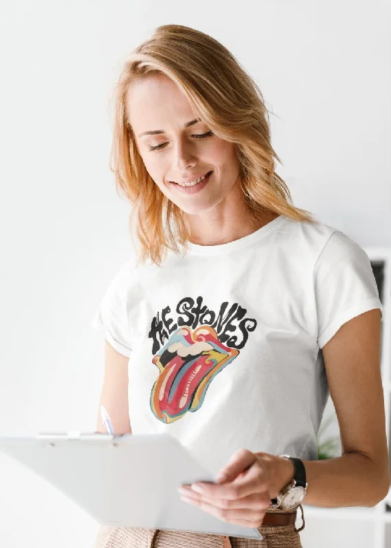 The Rolling Stones Women Half Sleeve T-Shirt Front Pockets Side Pockets Patch Pockets The Rolling Stones Women Half Sleeve T-Shirt Front Pockets Side Pockets Patch Pockets