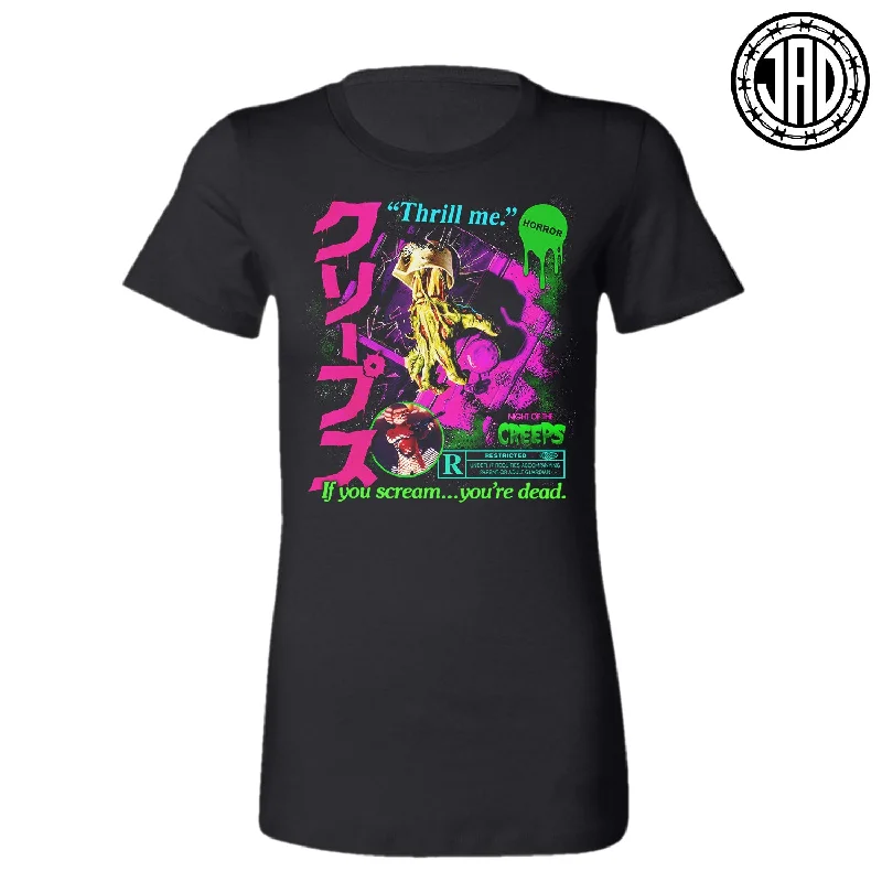 Thrill Me - Women's Tee Jersey Fabric Tulle Fabric Batik Fabric