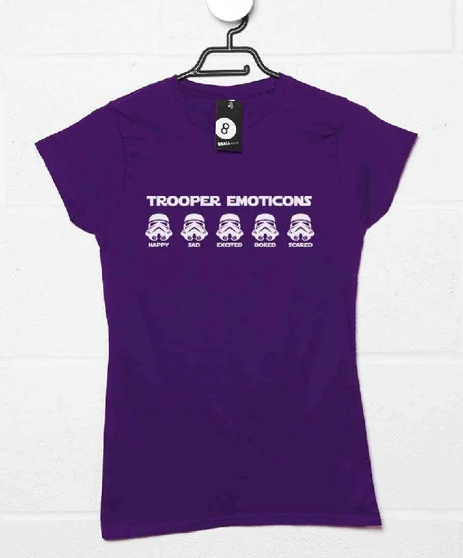 Trooper Emoticons Womens Style T-Shirt Zippered Front Buttoned Front Snap Front