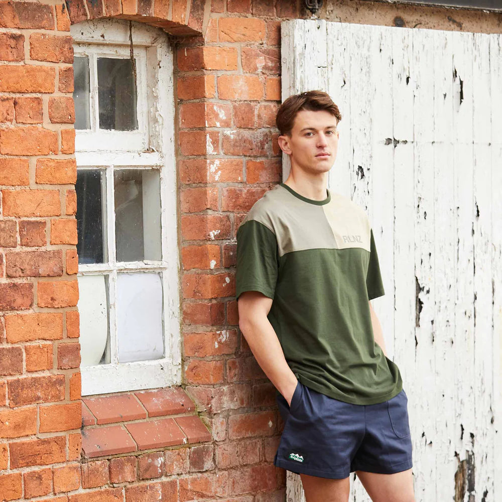 Unisex Backslider T-Shirt - Olive Multi Cashmere Blend Cotton Blend Poly Blend