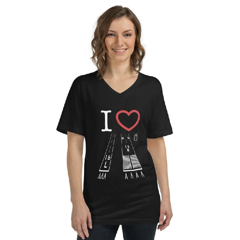Van Nuys Airport Runways 16L / 16R - short-sleeve v-neck T-shirt (black) Fitted T-Shirt Seamless Stretchy Van Nuys Airport Runways 16L / 16R - short-sleeve v-neck T-shirt (black) Fitted T-Shirt Seamless Stretchy