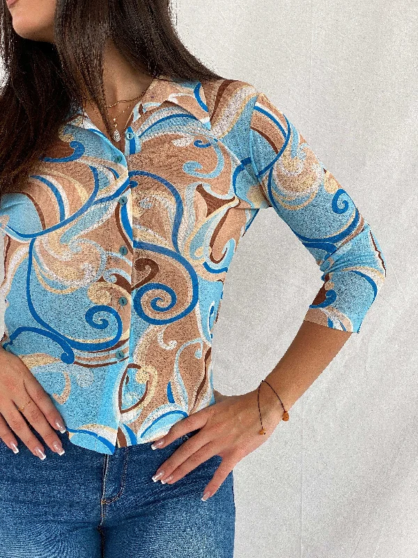 Vintage MADLeN Groovy Shirt Terry Blend Velvet Blend Canvas Blend