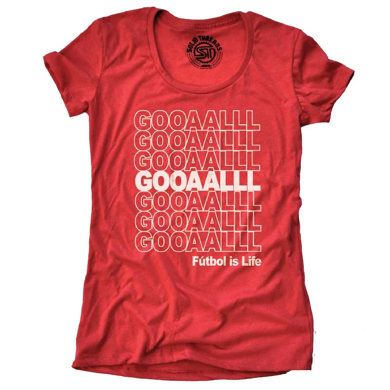 Women's Canada Soccer Gooaalll T-shirt Solid Print Embellished