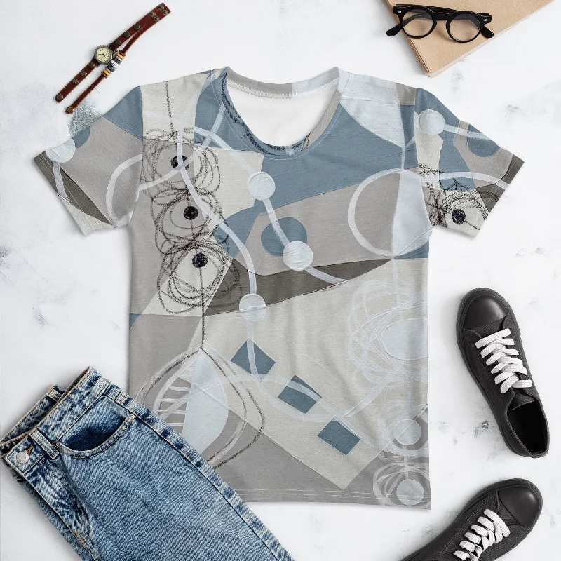 Women's T-shirt  "Linen & Gray - 2" Nylon Fabric Polyester Fabric Spandex Fabric