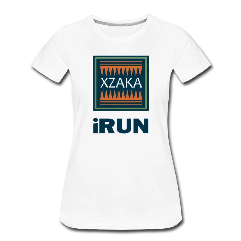 XZAKA - Women "iRUN" Workout T-Shirt - W3540 Spandex Blend Rayon Blend Denim Blend