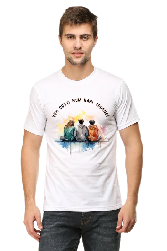 Yeh Dosti Hum Nahi Todenge - Classic Unisex T-shirt Hooded Caped Shawl Collar