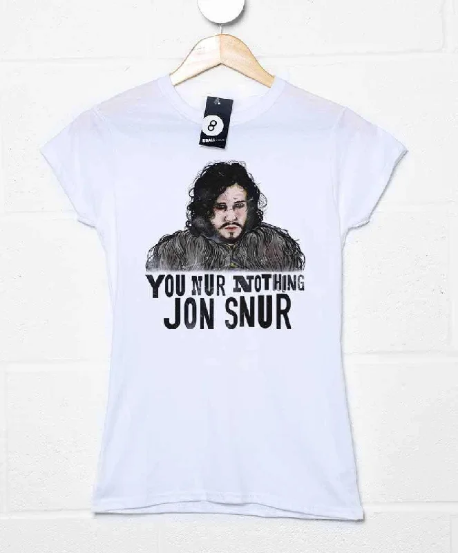 You Nur Nothing Jon Snur Womens Style T-Shirt Collared T-Shirt Boat Neck A-Line