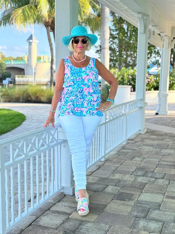 SPLASH OF PINK  CHA CHA TANK cropped tank top