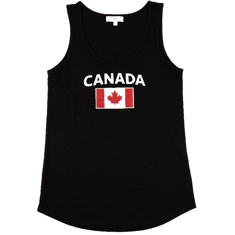 Canada EH Women's Glitter Graphic Print Tank Top strapless tank top