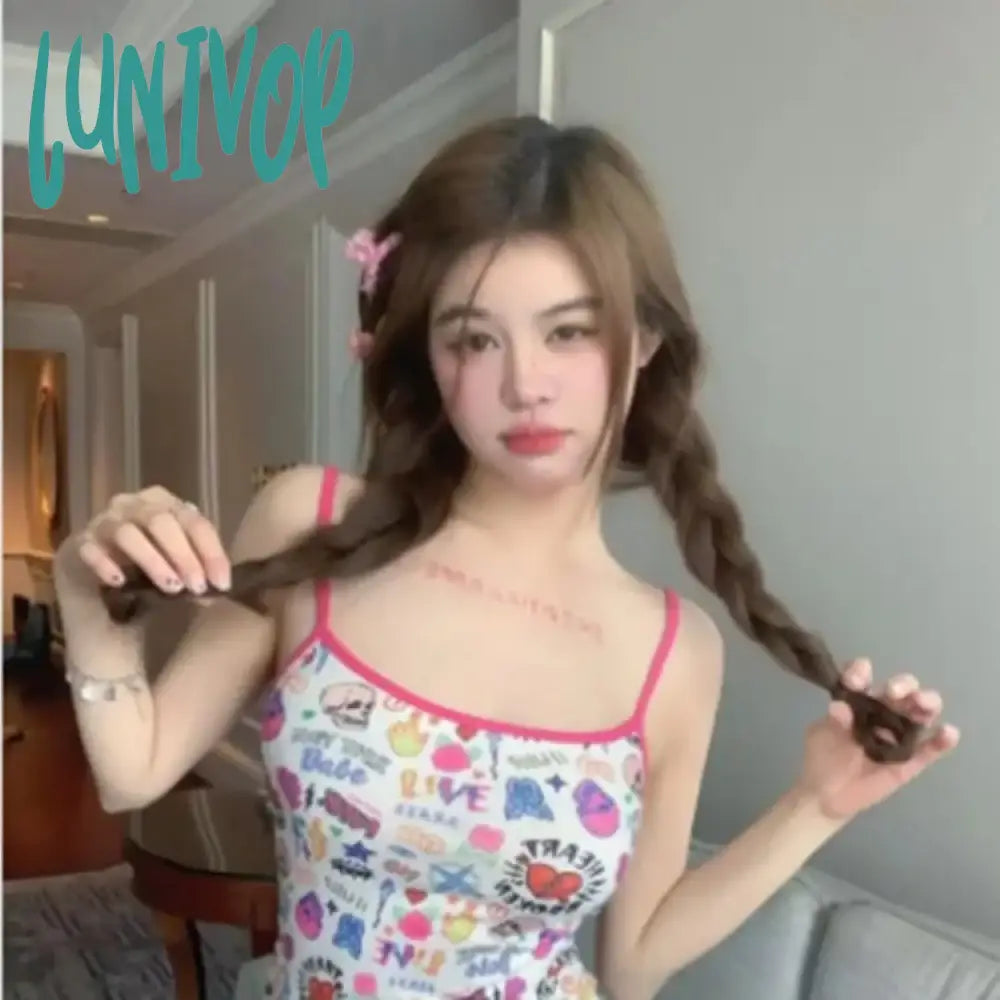 Lunivop 2024 Spring Summer New Camisole Vests Fashion Sweet Slim Fit Graffiti Pink Tank Top Y2k E-Girl Sleeveless Bottoming Tops Women striped tank top Lunivop 2024 Spring Summer New Camisole Vests Fashion Sweet Slim Fit Graffiti Pink Tank Top Y2k E-Girl Sleeveless Bottoming Tops Women striped tank top