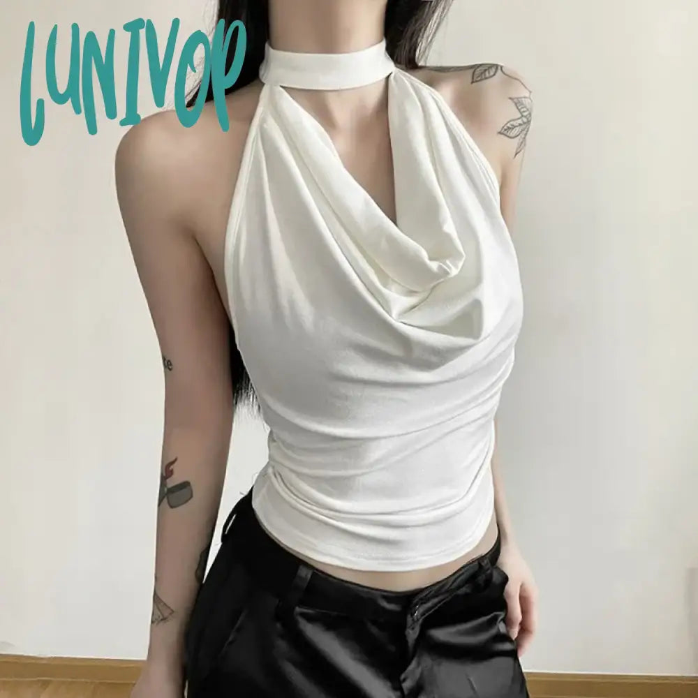 Lunivop 2024 Summer New Black Halter Vest for Women Fashion Street Slim Fit Tank Top Y2k Grunge Backless Sleeveless Sexy Tops Mujer cherry red tank Lunivop 2024 Summer New Black Halter Vest for Women Fashion Street Slim Fit Tank Top Y2k Grunge Backless Sleeveless Sexy Tops Mujer cherry red tank
