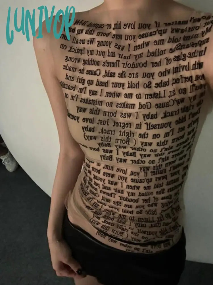 Lunivop American Vintage See Through Mesh Tank Top Y2k Sexy Slim Fit Letter Print Vest for Women Summer New Sleeveless Tops Mujer ivory tank top Lunivop American Vintage See Through Mesh Tank Top Y2k Sexy Slim Fit Letter Print Vest for Women Summer New Sleeveless Tops Mujer ivory tank top