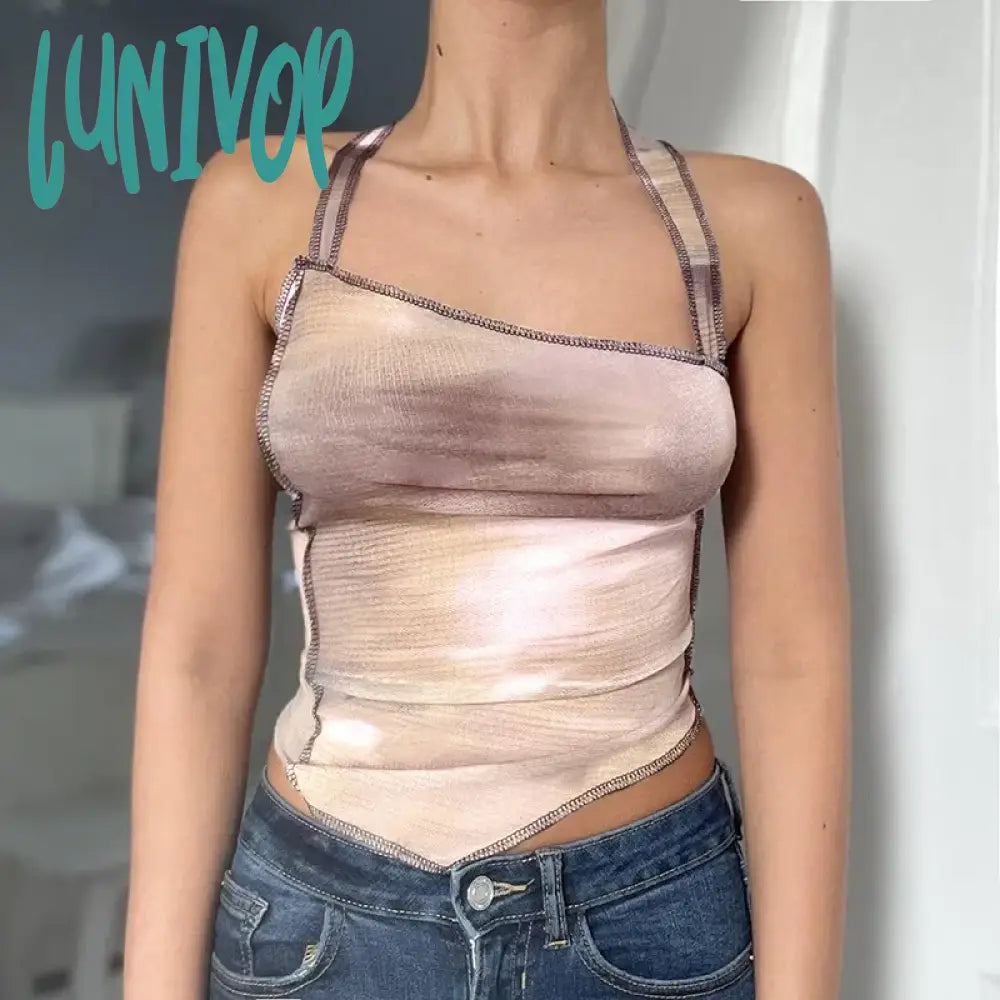 Lunivop Tie Dye Print Grunge Y2K Tank Top Women Vintage Aesthetic Back Cross Sleeveless Slim Cropped Asymmetrical Vest workout tank top Lunivop Tie Dye Print Grunge Y2K Tank Top Women Vintage Aesthetic Back Cross Sleeveless Slim Cropped Asymmetrical Vest workout tank top
