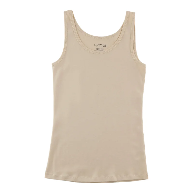 mySTYLE Women's Scoop Tank Top flirty tank top