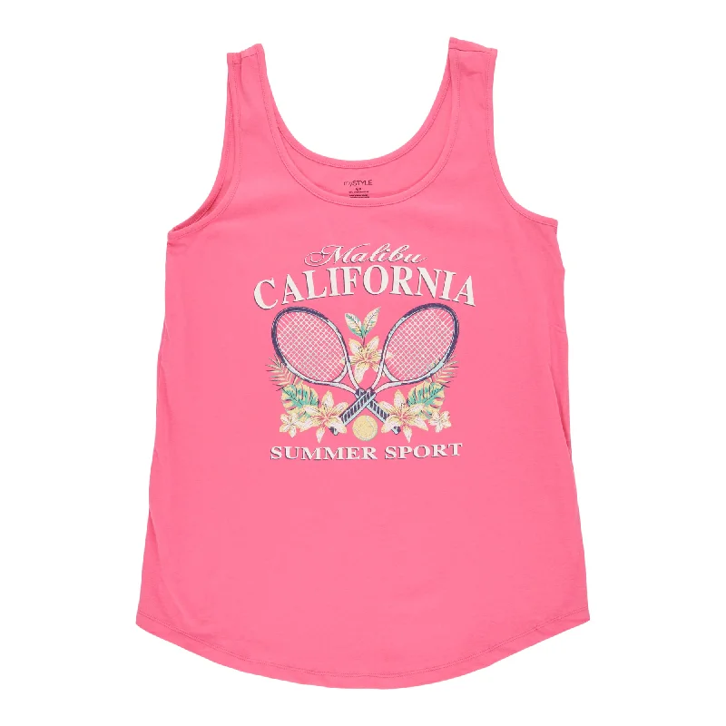 mySTYLE Women's Summer Sizzle Screen Print Tank Top essential tank top