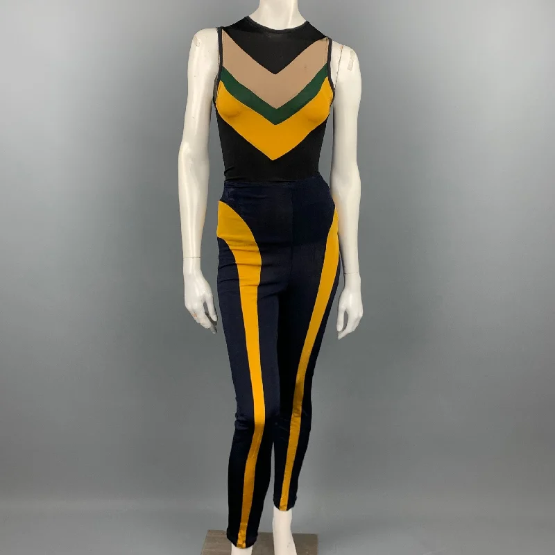 Vintage JUNIOR GAULTIER Black & Multi-Color Color Block Sleeveless Tank Top Set loose fit tank