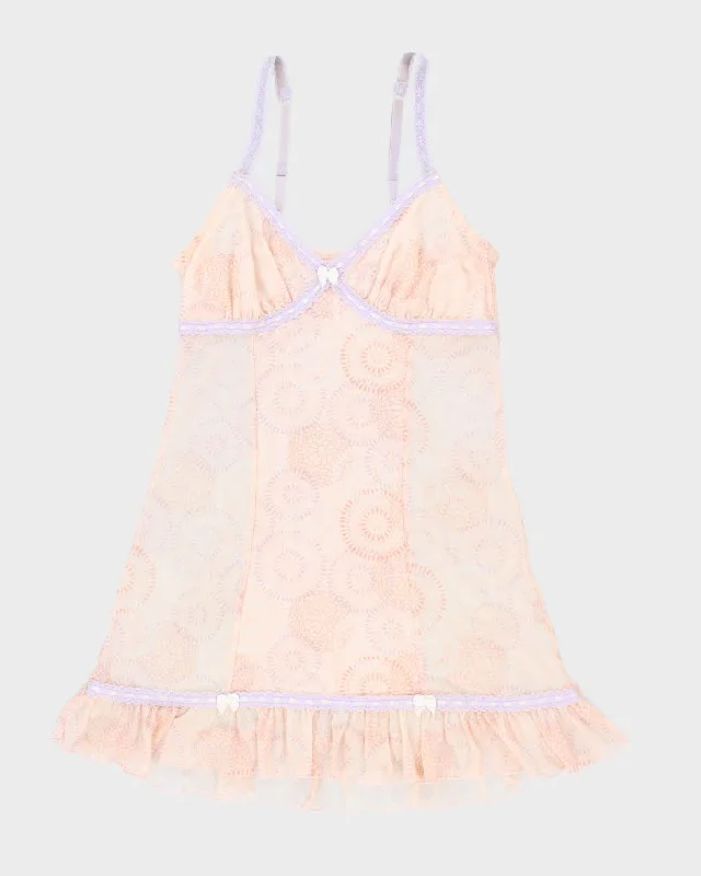 90s La Vie En Rose Mesh Lingerie Dress - M Tunics Versatile functional