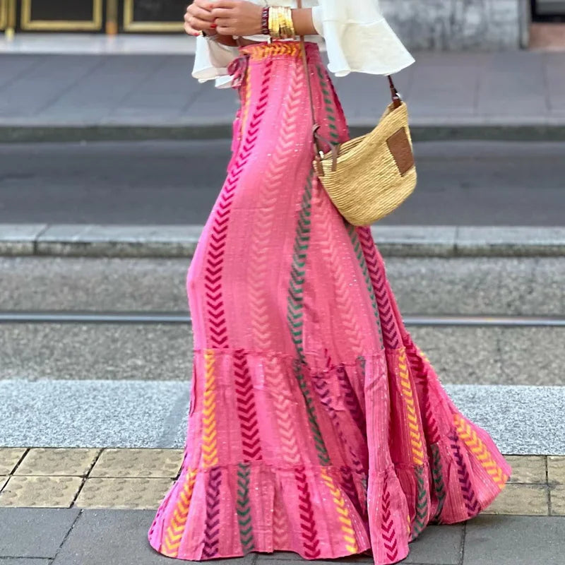 DressBetty - Elegant High Waist Vintage Patterned Print Boho Long Maxi Skirt Tunic Top Casual DressBetty - Elegant High Waist Vintage Patterned Print Boho Long Maxi Skirt Tunic Top Casual