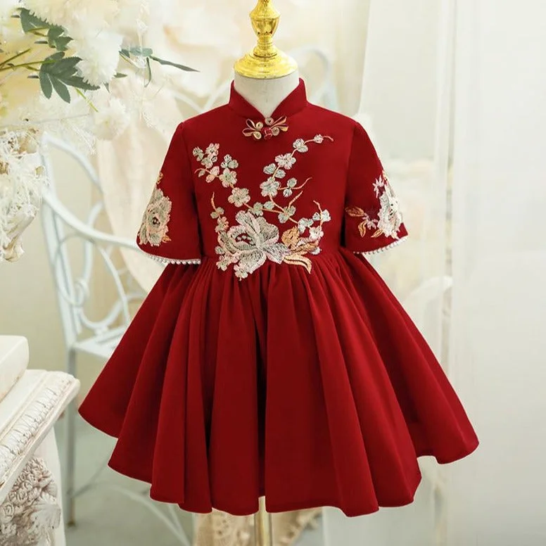 Girl Christmas Dress Baby Girl Elegant Embroidery Flower Girl Dress Princess Dress Tunics Lace romantic Girl Christmas Dress Baby Girl Elegant Embroidery Flower Girl Dress Princess Dress Tunics Lace romantic