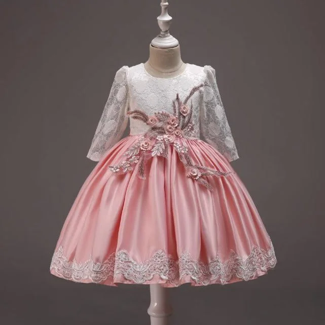 Flower Girl Dress Toddler Summer Birthday Party Dress Elegant Silk Bow Puffy Princess Dress Tunics Corduroy durable Flower Girl Dress Toddler Summer Birthday Party Dress Elegant Silk Bow Puffy Princess Dress Tunics Corduroy durable