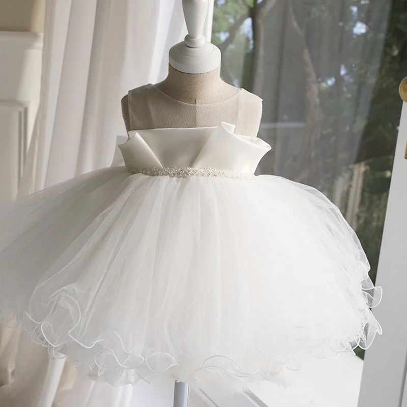 Flower Girl Dresses Baby Girl Summer White Bow Sleeveless Round Neck Puffy Formal Dresses Tunics Denim casual Flower Girl Dresses Baby Girl Summer White Bow Sleeveless Round Neck Puffy Formal Dresses Tunics Denim casual