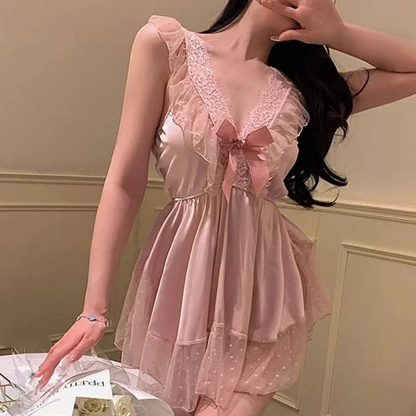 LACE SUSPENDER NIGHTDRESS YV47451 Tunics Review highly
