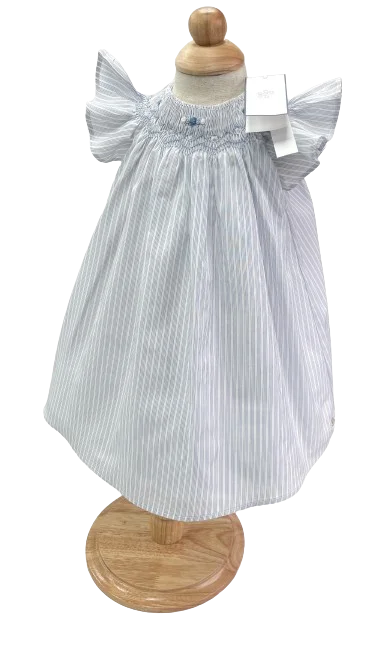 Tartine et Chocolat Blue Lavande Striped Embroidered Smocked Dress 1 Months Tunics Short Trendy Tartine et Chocolat Blue Lavande Striped Embroidered Smocked Dress 1 Months Tunics Short Trendy