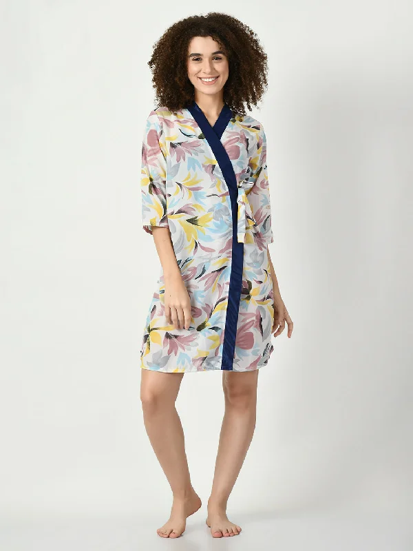 Women's Georgette Blue Nightdress - Legit Affair Tunics Polka dots