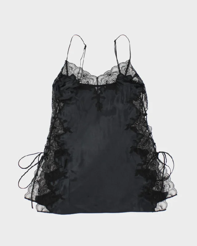 Y2k 00s La Senza Black Lace Up Dress - S Maxi Flowy Bohemian